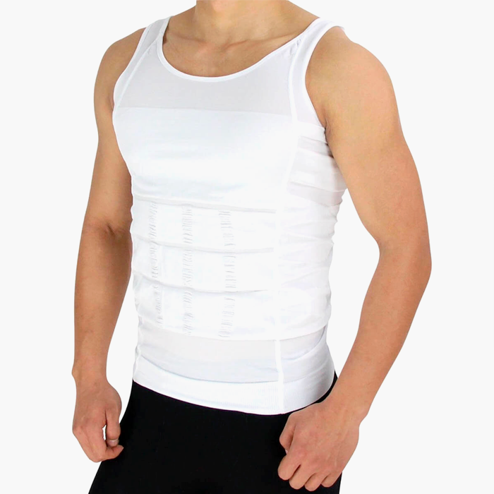 Chaleco Para Adelgazar De Hombre Estilo Camisa-Blanco M-21